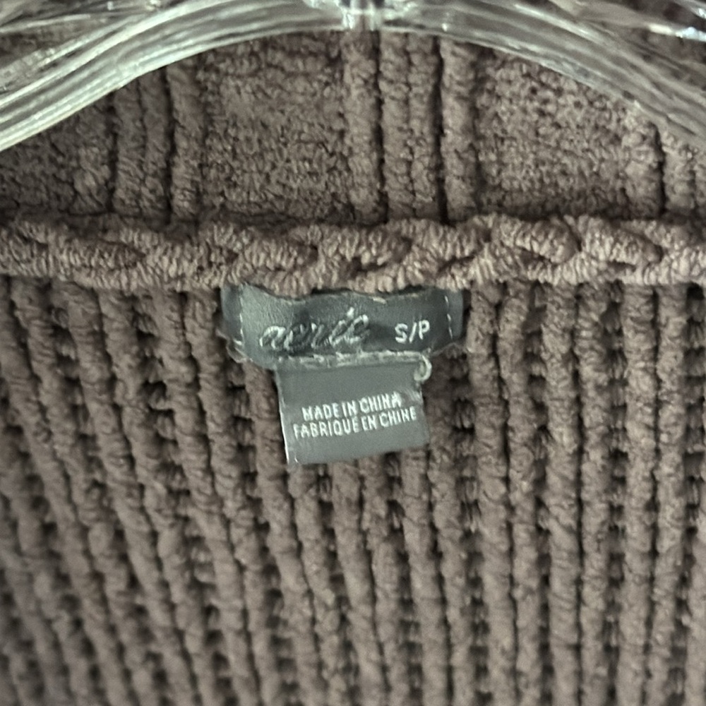 Aerie Mocha Chenille Cardigan Robe with Sash - Picture 3 of 4